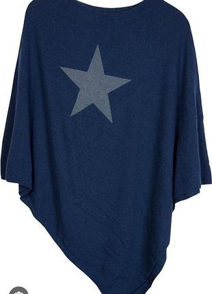 Легкое пончо тонкой вязки со звездой