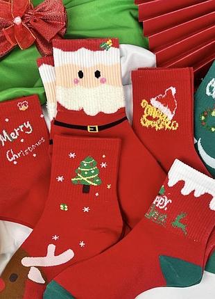 Набір новорічних носків, святкові шкарпетки різдвяні , новорічні