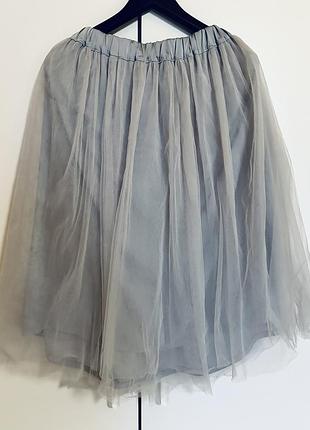 Спідниця сіра шовк фатин