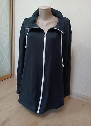 Жіноча кофта на замку/ чорно- біла толстовка/ олімпійка