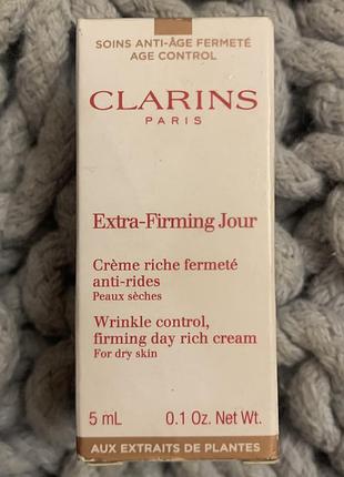 Преміальний денний антивіковий крем clarins extra-firming jour (мініверсія 5 мл)
