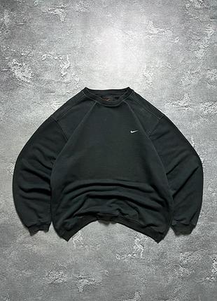 🇺🇸 80-90х годов винтаж винтажный свитшот nike найк big swoosh биг свуш большой логотип ретро стайл, черный цвет xl-xxl, kappa, stone island