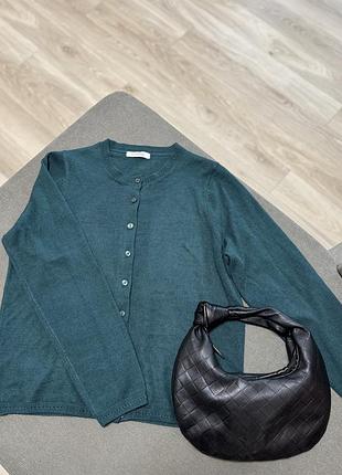 Кардиган короткий у смарагдовому кольорі