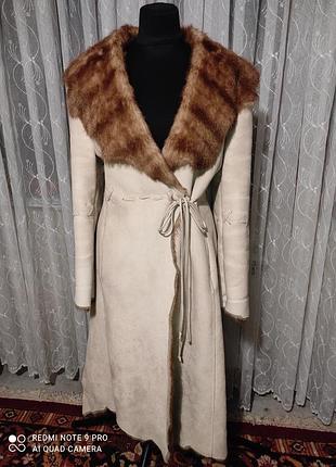 Классная искусственная дубленка emstudio 46-48р