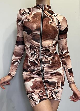 Сукня на блискавці у кольорі шоколадна хвиля