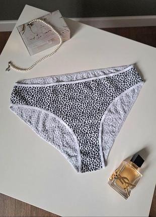 Натуральные трусики слипы 42 44 в леопардовый принт primark
