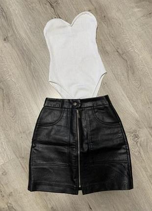 Спідниця шкіряна чорна