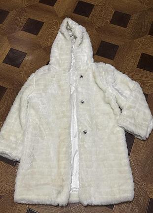 Еко шуба жіноча біла