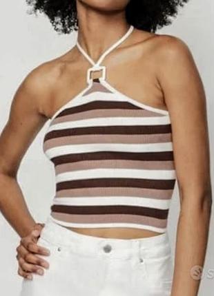 Топ-халтер у смужку