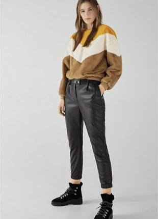 Штани джогери з еко шкіри