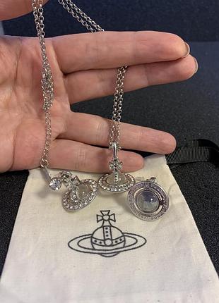 Комплект vivienne westwood, кулон та сережки
