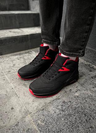 Мужские высокие кроссовки на меху, обувь на зиму шнурки, зимние кроссовки