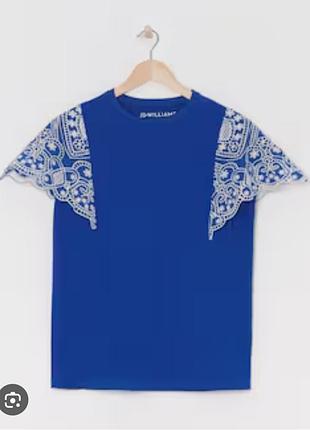 Бесподобная фирмнная хлопковая футболка с красивыми рукавами супер батал jd williams