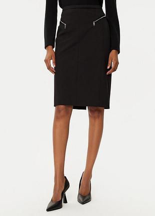 Черная прямая юбка promod,р.36-38, без нюансов