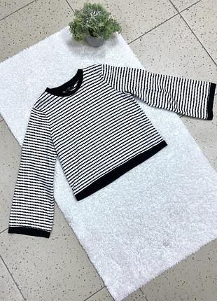 Жіночий чорно-білий смугастий джемпер f&f m/l