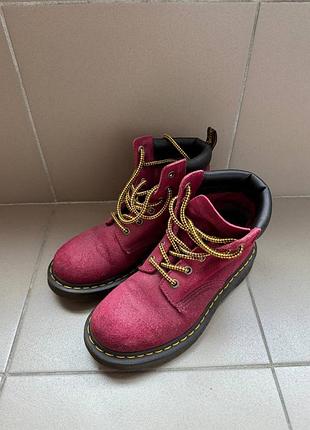 Чоботи мартінси dr martens замшеві бордові 38