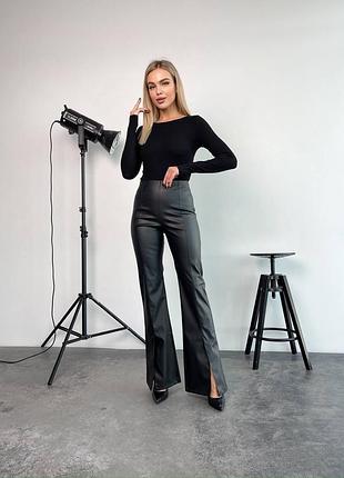 Брюки брюки брюки женские черные из эко кожи осенние весенние