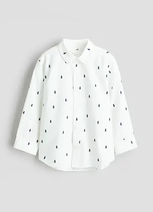 Дитяча новорічна сорочка для хлопчика h&m біла (25111709)