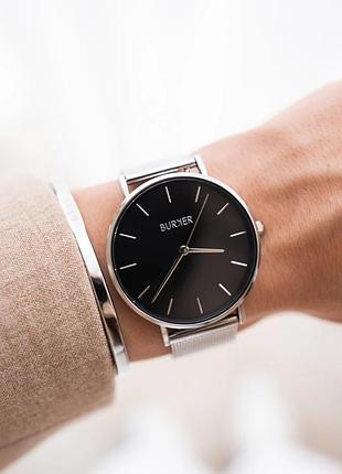 Годинник burker ruby silver black mesh 7