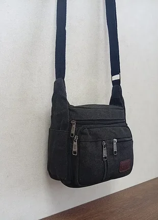 Черная повседневная прочная сумка через плечо, сумка слинг для работы и обучения унисекс