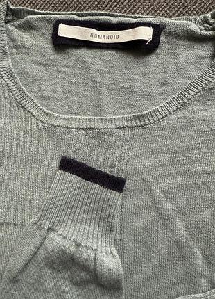 Люкс бренд humanoid лонгслів з отвором на пальчик вовна котон