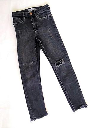 Рвані джинси штани скіні для дівчинки zara, на 7 років (122)