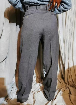 Шерстяные стрейч брюки штаны высокая посадка прямые классические со стрелкой защип мужские5 фото