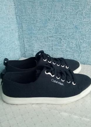 Текстильные женские мокасины кроссовки calvin klein