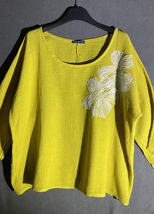 Colette італійська туніка блуза марльовка жовта гірчична розмір м-л