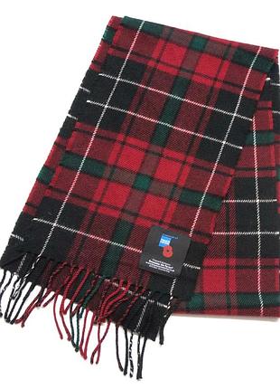 Шарф шерстяной в клетку, the royal british legion, натуральная шерсть.