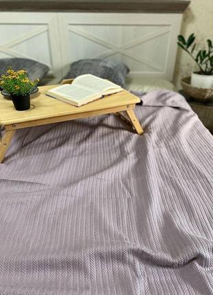 Покрывало пике косышка сиреневое полуторное 160х230 см s-ma tsh2