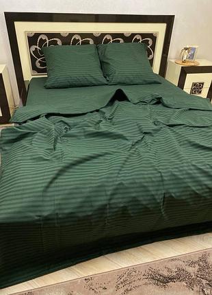Постельное белье евро зеленая полоска s-ma tsh2