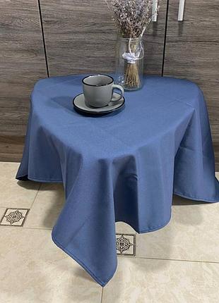 Скатерть тифлоновая водоотталкивающая 150 х 220 однотонная синяя s-ma tsh2