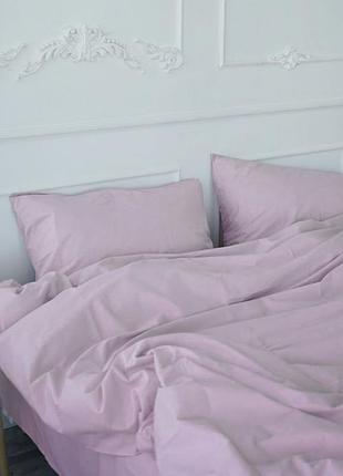 Постельное белье двуспальное однотонка лаванда s-ma tsh2