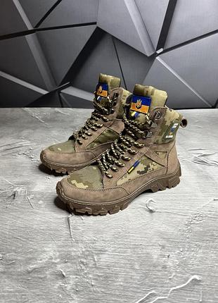 Тактичні зимові ботинки хутро колір: койот /піксель мм14 tsh2