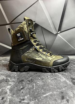 Тактичні зимові берці хутро олива / піксель tsh2