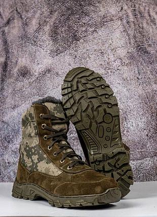 Тактические берцы зимние мех с ступинатором с замочком олива/ пиксель tsh2