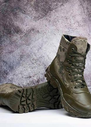 Тактические берцы зимние мех с ступинатором цвет : масло / пиксель tsh2