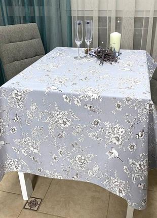 Скатертина тифлонова водовідштовхувальна 110 х 140 ніжні птахи tsh2
