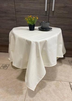 Скатерть тифлоновая водоотталкивающая 120 х 175 однотонная молочная s-ma tsh2