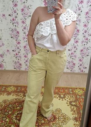 Джинсы, лимонного цвета коттоновые штаны