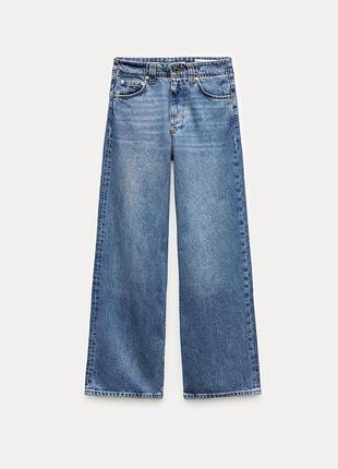 Джинси сині з широкими прямими штанинами