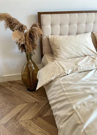 Постельное белье двуспальное однотонное айвори s-ma tsh2