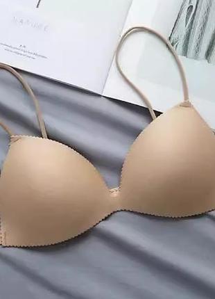 Бюстгальтер с тонкими шлейками бежевый 75ab