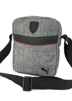 Борсетка из полиэстера puma светло-серый меланж tsh2