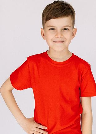Подростковая красная футболка для мальчика р.152-158
