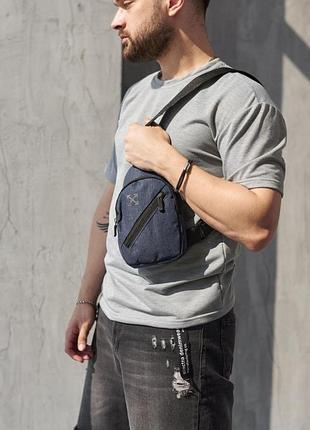 Слинг off white синий меланж tsh2