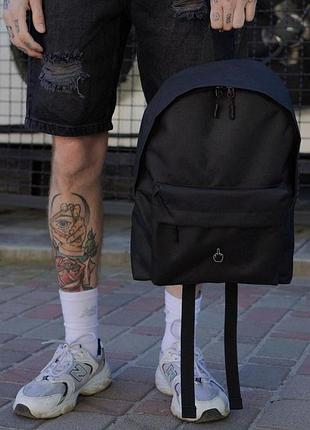 Повседневный рюкзак школьный without compact с принтом finger black tsh2