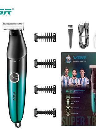 Бритва-триммер для стрижки бороды и усов vgr v-339 green tsh2