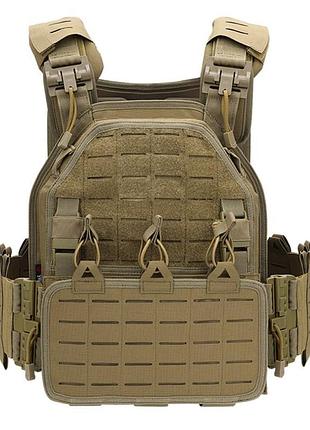 Плитоноска двойного сброса yakeda с подсумками койот tsh2